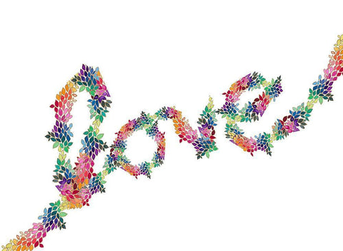 Floral Love White Modern Wood Framed Art Print with Double Matting by James, Nola