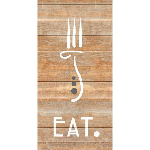 Eat White Modern Wood Framed Art Print by Quach, Anna