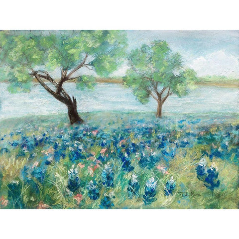 Green Fields I Gold Ornate Wood Framed Art Print with Double Matting by Maria, Robin