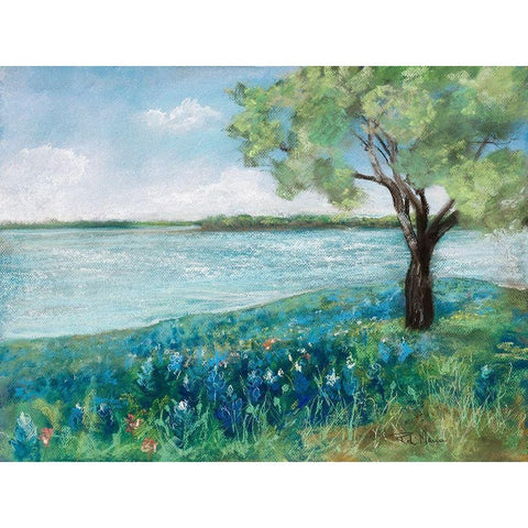Green Fields II Black Modern Wood Framed Art Print by Maria, Robin
