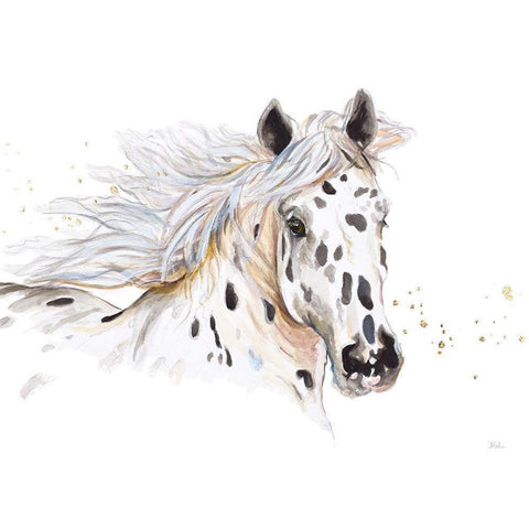 Appaloosa White Modern Wood Framed Art Print by Pinto, Patricia