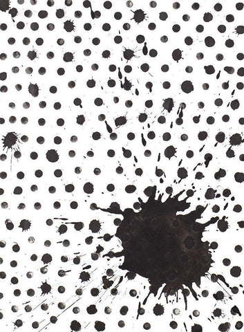 Splash with Dots Black Ornate Wood Framed Art Print with Double Matting by Pinto, Patricia