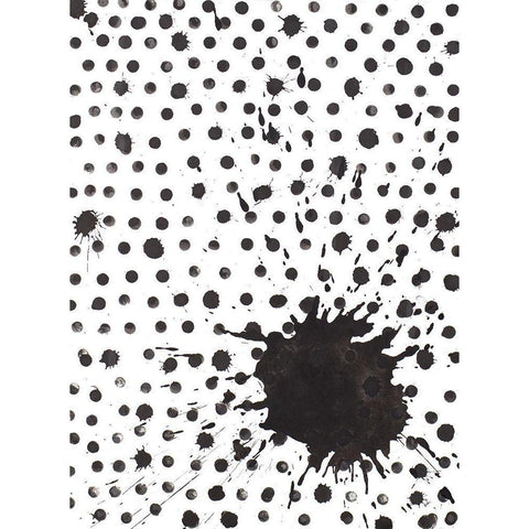 Splash with Dots White Modern Wood Framed Art Print by Pinto, Patricia
