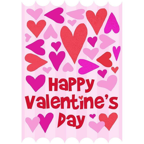 Happy Valentine with Hearts Black Modern Wood Framed Art Print by Quach, Anna