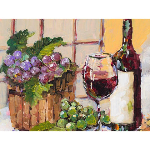 Classic Wine Still Life Gold Ornate Wood Framed Art Print with Double Matting by Slivka, Jane