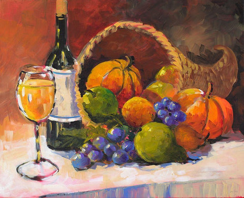 Candle Light Harvest II White Modern Wood Framed Art Print with Double Matting by Slivka, Jane