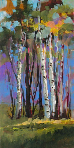 Island Trees Black Ornate Wood Framed Art Print with Double Matting by Slivka, Jane