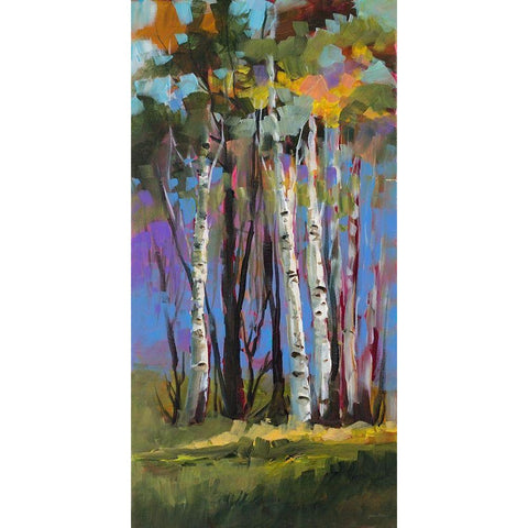 Island Trees Black Modern Wood Framed Art Print with Double Matting by Slivka, Jane