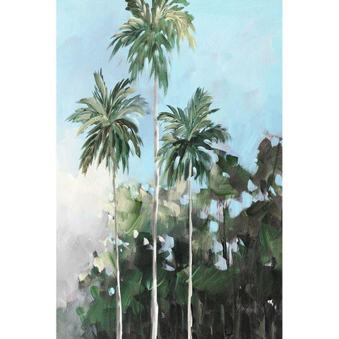 Palms on the Coast White Modern Wood Framed Art Print by Slivka, Jane