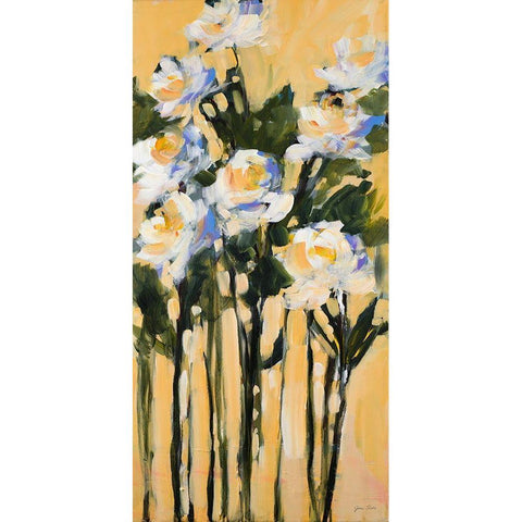 Long Stem Roses Black Modern Wood Framed Art Print with Double Matting by Slivka, Jane
