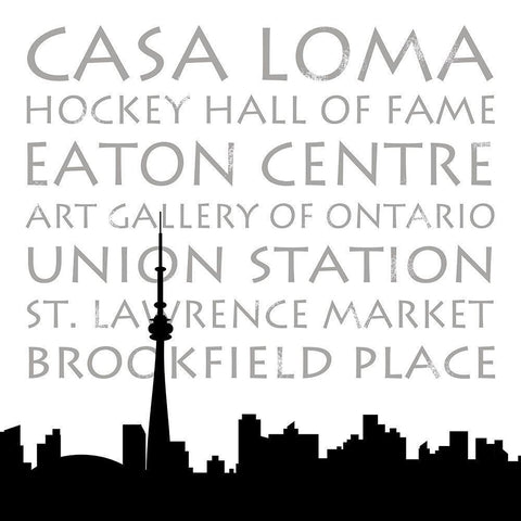 Toronto Skyline Square White Modern Wood Framed Art Print by Quach, Anna
