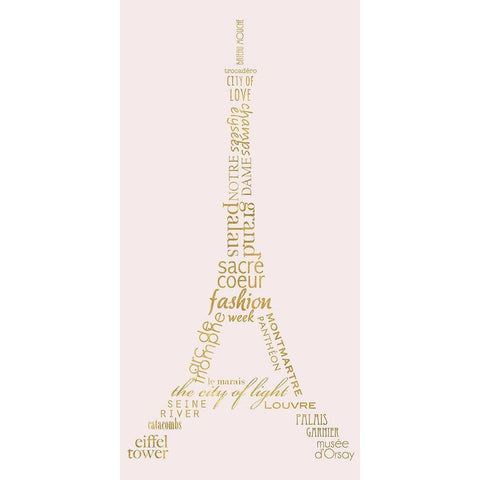 Paris Panel Gold Ornate Wood Framed Art Print with Double Matting by Quach, Anna