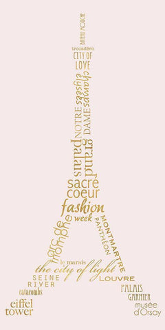 Paris Panel White Modern Wood Framed Art Print with Double Matting by Quach, Anna