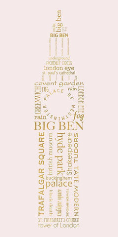 London Panel Black Ornate Wood Framed Art Print with Double Matting by Quach, Anna