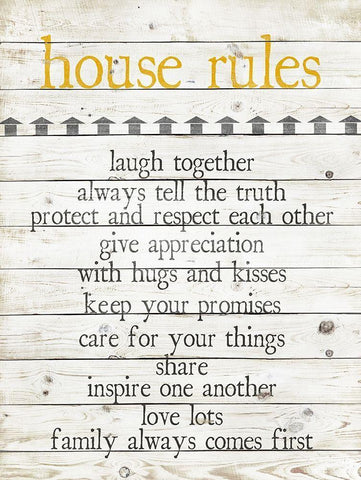 House Rules White Modern Wood Framed Art Print with Double Matting by Quach, Anna