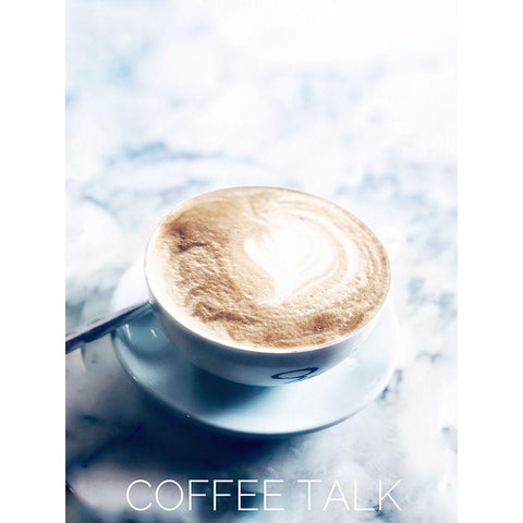 Coffee Talk White Modern Wood Framed Art Print by Acosta