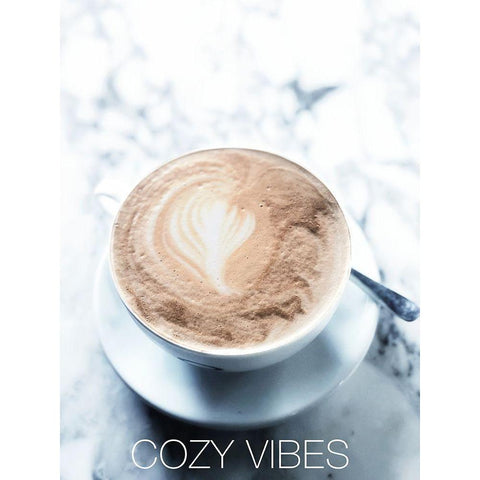 Cozy Vibes White Modern Wood Framed Art Print by Acosta