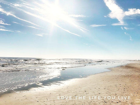 Love The Life You Live White Modern Wood Framed Art Print with Double Matting by Acosta