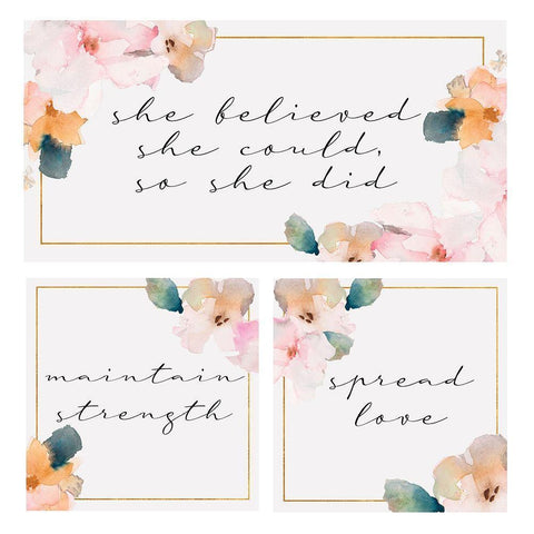 She Believed She Could White Modern Wood Framed Art Print with Double Matting by Loreth, Lanie