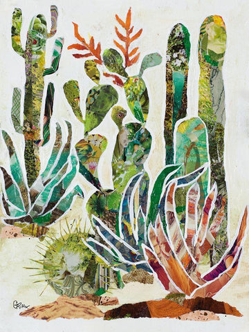 Desert Garden I White Modern Wood Framed Art Print with Double Matting by Ritter, Gina