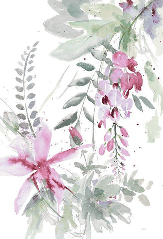 Spring Glicinia I White Modern Wood Framed Art Print with Double Matting by Pinto, Patricia