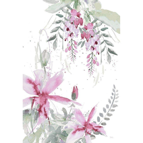 Spring Glicinia II Black Modern Wood Framed Art Print with Double Matting by Pinto, Patricia