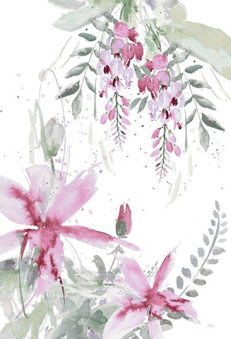 Spring Glicinia II Black Ornate Wood Framed Art Print with Double Matting by Pinto, Patricia