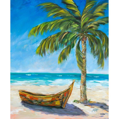 Paradise Trip White Modern Wood Framed Art Print by DeRice, Julie