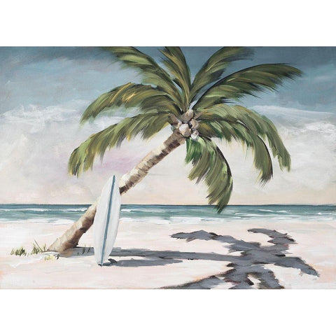 Surfing Paradise Black Modern Wood Framed Art Print with Double Matting by DeRice, Julie
