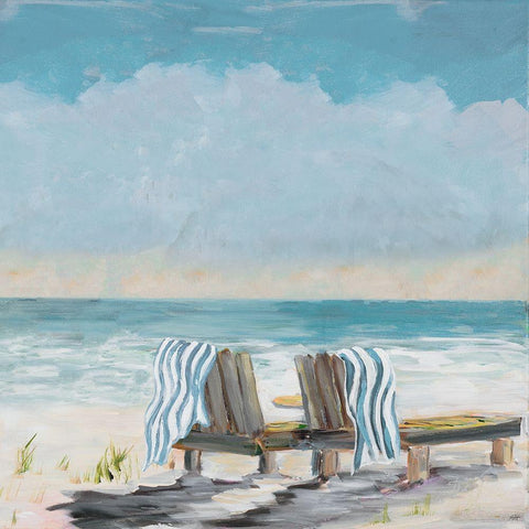Coastal Sunsets Black Modern Wood Framed Art Print with Double Matting by DeRice, Julie