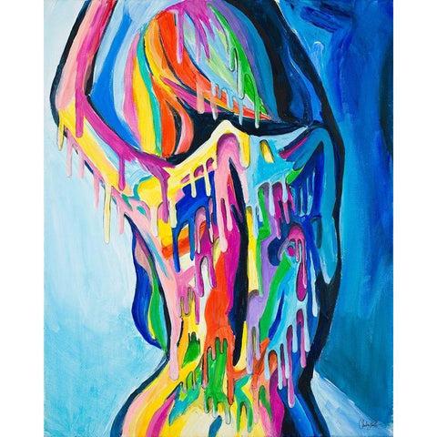Vibrant Female Figurative Black Modern Wood Framed Art Print by Goodrich, Chelsea