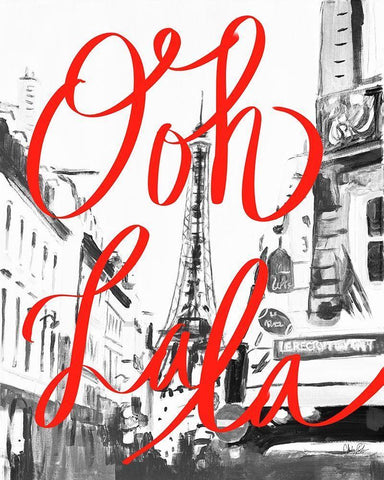 Ooh La La White Modern Wood Framed Art Print with Double Matting by Goodrich, Chelsea