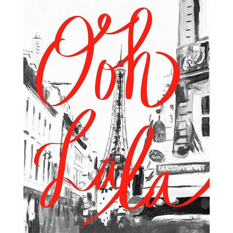 Ooh La La Black Modern Wood Framed Art Print by Goodrich, Chelsea