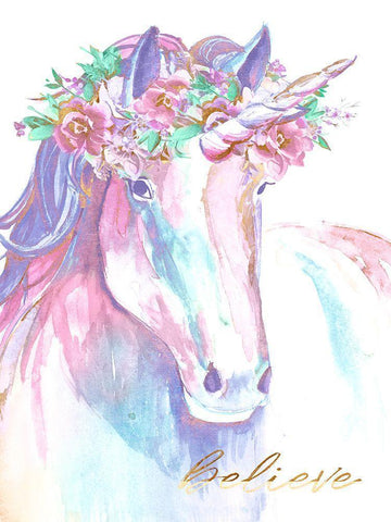 Believe Black Ornate Wood Framed Art Print with Double Matting by Goodrich, Chelsea