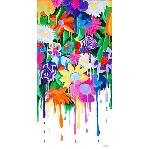 Garden Drips Black Modern Wood Framed Art Print with Double Matting by Goodrich, Chelsea