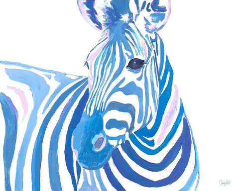 Vibrant Zebra Black Ornate Wood Framed Art Print with Double Matting by Goodrich, Chelsea