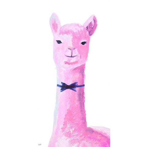 Vibrant Llama Black Modern Wood Framed Art Print by Goodrich, Chelsea