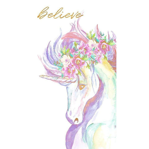 Believe Unicorn Gold Ornate Wood Framed Art Print with Double Matting by Goodrich, Chelsea