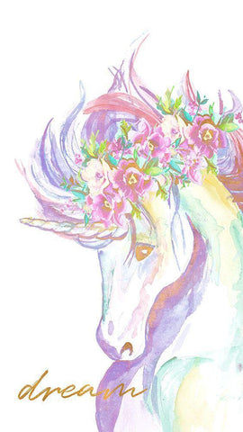 Unicorn Wishes II White Modern Wood Framed Art Print with Double Matting by Goodrich, Chelsea