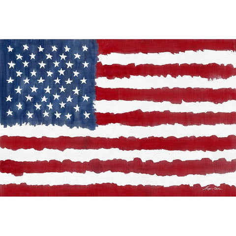 Old Glory White Modern Wood Framed Art Print by Edwins, Hugo