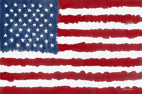 Old Glory Black Ornate Wood Framed Art Print with Double Matting by Edwins, Hugo