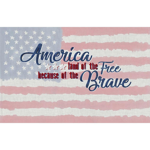 America The Free White Modern Wood Framed Art Print by Edwins, Hugo