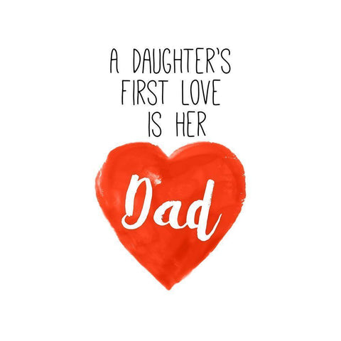 Daughters First Love is Her Dad Black Modern Wood Framed Art Print by SD Graphics Studio