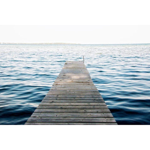 Lake Dock Gold Ornate Wood Framed Art Print with Double Matting by Navas, Emily