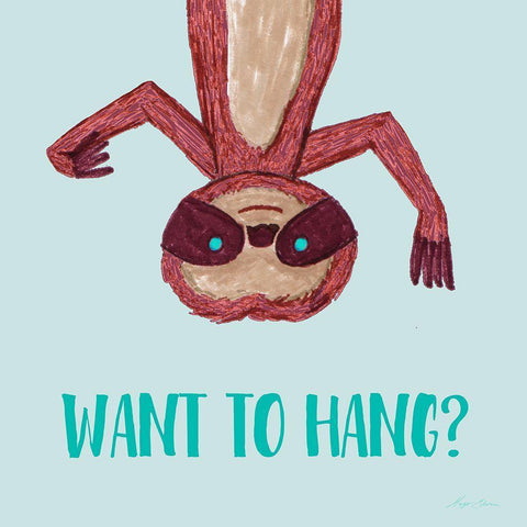 Want To Hang? White Modern Wood Framed Art Print by Edwins, Hugo