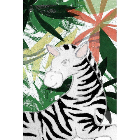 Hidden Zebra Black Modern Wood Framed Art Print by Medley, Elizabeth