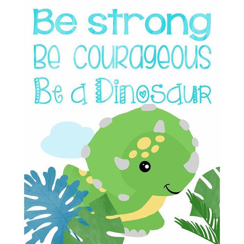 Dino Party I White Modern Wood Framed Art Print by Quach, Anna