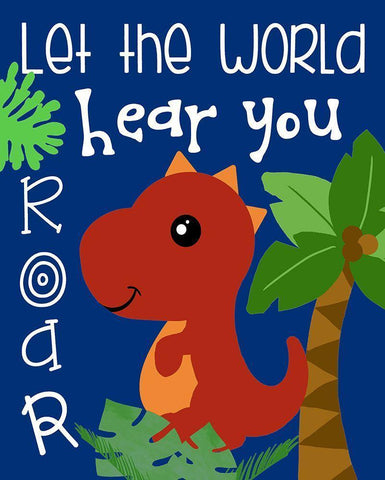 Dino II Black Ornate Wood Framed Art Print with Double Matting by Quach, Anna