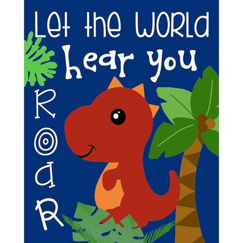 Dino II Black Modern Wood Framed Art Print with Double Matting by Quach, Anna