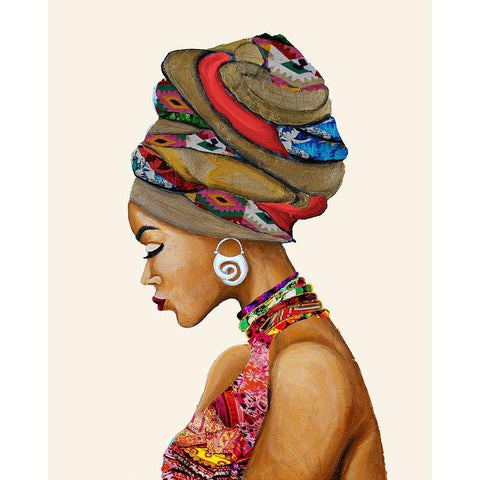 African Goddess White Modern Wood Framed Art Print by Ritter, Gina